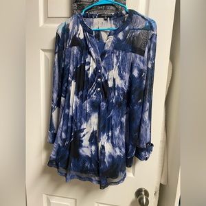 NWT Ava & Grace Women's Pin Tucked and Pleated Beautiful 3/4 Sleeve Blouse- XL